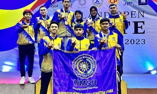 Mantap! Mahasiswa UMSU Sabet Empat Medali Karate Thailand Open 2023