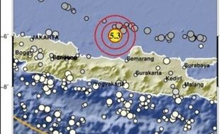 Gempa M 5,3 Guncang Laut Jawa Utara Jepara