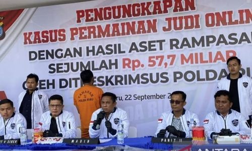 Polda Riau Sita Afiliator Judi Online, Sita Harta Rp57,7 Miliar