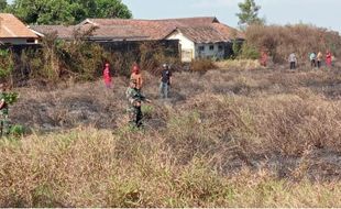 Semak di Lapangan SMPN 2 Polanharjo Klaten Terbakar, Nyaris Merembet ke Kantin