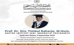 Innalillahi, Rektor ISI Yogyakarta Timbul Raharjo Tutup Usia