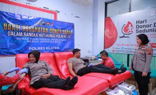 Sambut Hari Jadi ke-72 Humas Polri, Polres Klaten Gelar Donor Darah