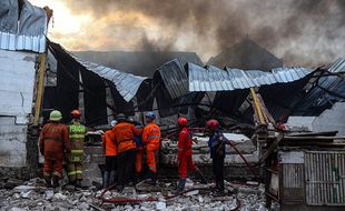 1 Orang Meninggal, Begini Kondisi Gudang Kain di Grogol Sukoharjo yang Terbakar