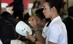 Workshop Lukis Topeng ASEAN Panji Festival di Balai Kota Solo, Diikuti 9 Negara