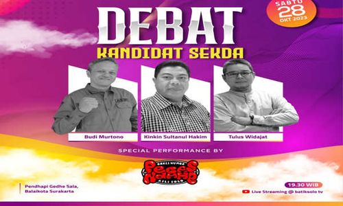 3 Calon Sekda Solo bakal Adu Gagasan Lewat Debat di Balai Kota Sabtu Ini