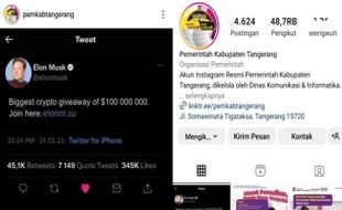 Akun Milik Pemkab Tangerang Diretas, Tawarkan Handphone Murah