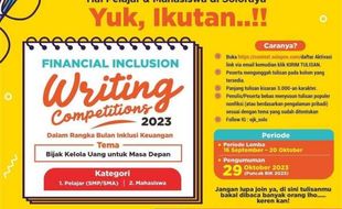 Lomba Menulis Inklusi Keuangan Kumpulkan 91 Artikel, Berikut 10 Naskah Terbaik