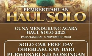 Catat! 5 November 2023 CFD Solo dari Purwosari hingga Simpang Nonongan