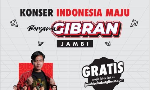 Ke Jambi, Gibran Ajak Warga Setempat Tonton Konser Gratis Band Repvblik Jumat