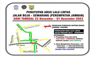 Catat! Jl Boja-Semarang Ditutup 22 November-1 Desember, Ini Jalur Alternatifnya