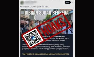 Hoaks Serang Gibran dengan Narasi Benturkan Paspampres dan PDIP