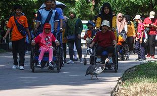 Keceriaan Ratusan Anak Difabel Piknik Bareng di Solo Safari