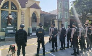 Polres Sukoharjo Sterilisasi Gereja, Dishub Siaga di Lokasi Rawan Kecelakaan