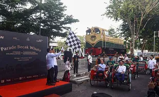 Parade Becak Meriahkan Peluncuran Aplikasi C-Access oleh KAI Commuter di Solo