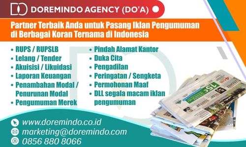 Doremindo, Pilihan Tepat Jasa Pasang Iklan Pengumuman di Koran Ternama