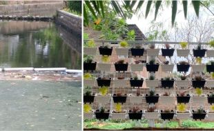 Ilmu Lingkungan UNS Pasang Vertical Garden dan Penahan Sampah