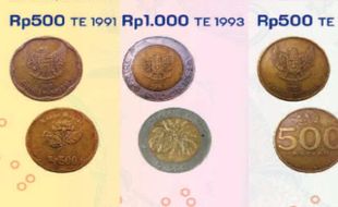 Pengumuman! Uang Logam Rp500 & Rp1.000 Tahun Emisi 1991-1997 Sudah Tak Berlaku