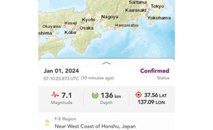 Dampak Gempa Jepang M 7,6 Disusul Tsunami: 6 Jiwa Meninggal, 40 Orang Terluka