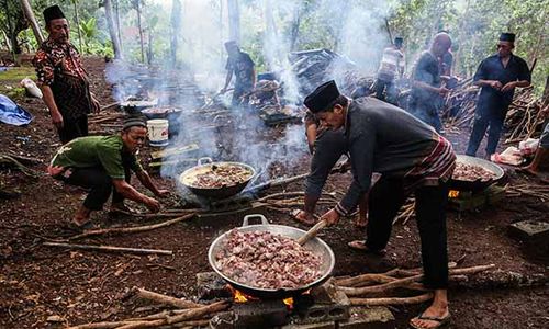 Tradisi Nyadran Gulai di Gunungpati Semarang, Warga Sembelih 43 Ekor Kambing