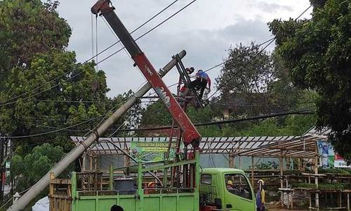 Hujan Deras, Tiang Listrik Menuju Bandungan Ambruk, Akses Jalan Sempat Ditutup