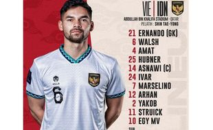 STY Parkir Elkan Baggott & Rizky Ridho, Ini Starting Line Up Timnas Vs Vietnam