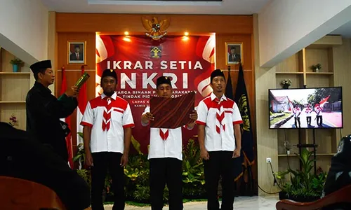 Tiga Napiter Lapas Kelas I Madiun Ucap Ikrar Setia kepada NKRI