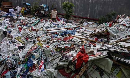 Ribuan Sampah APK Pemilu 2024 Menumpuk di Kantor Satpol PP Pedaringan Solo