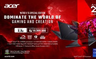 Acer Luncurkan Laptop Gaming Nitro V15 Special Edition, Cek Harganya