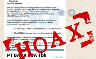 Catat! BCA Tegaskan Perubahan Transfer Antarbank Jadi Rp150.000 adalah Hoaks