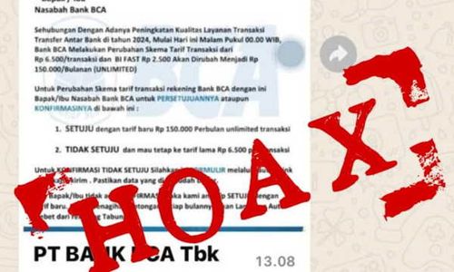 Catat! BCA Tegaskan Perubahan Transfer Antarbank Jadi Rp150.000 adalah Hoaks