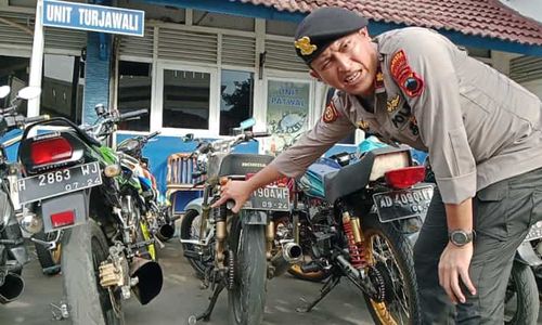 Puluhan Motor Knalpot Brong Diamankan Polisi Seusai Kampanye Ganjar di Solo