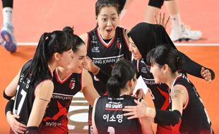 Kalahkan Red Sparks, Pink Spiders Naik ke Peringkat 1 Liga Voli Putri Korea