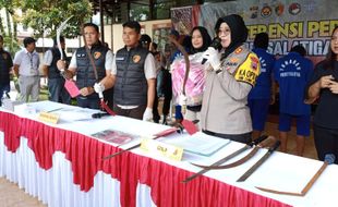 Pasca-Tawuran Antar Geng di JLS, Polres Salatiga Kukut Belasan Senjata Tajam