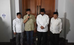 Anies-Muhaimin dan Surya Paloh Hadiri Buka Puasa Bersama di Rumah Jusuf Kalla