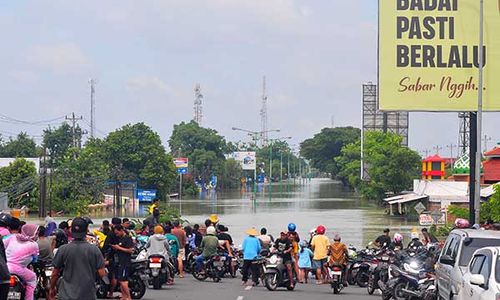 Jalur Pantura Demak-Semarang Terendam Banjir Dampak Tanggul Sungai Wulan Jebol