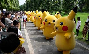 Parade Boneka Pikachu di Bali untuk Promosikan Pariwisata Indonesia