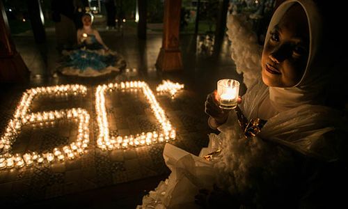 Peringatan Earth Hour di Swiss-Belinn Saripetojo Solo, Kampanyekan Hemat Energi