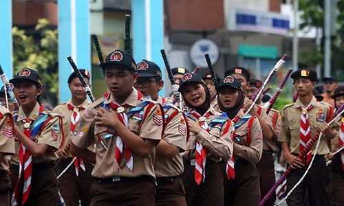 Lomba Defile Pramuka Memperingati Baden Powell Day dan Hari Tunas di Solo