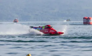 18 Pembalap F1 Powerboat Danau Toba Jajal Lintasan Jelang Balapan Final Besok