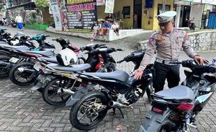 Gegara Knalpot Brong, Puluhan Motor Dikukut Polres Karanganyar