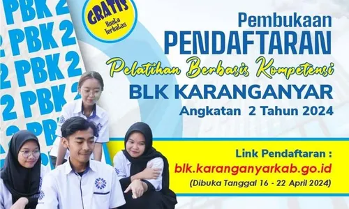 BLK Karanganyar Gelar 5 Pelatihan Berbasis Kompetensi, Ini Cara Daftarnya