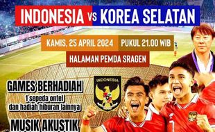 Nonton Indonesia vs Korea Sendirian? Ikut Nobar di Halaman Pemda Sragen Aja!