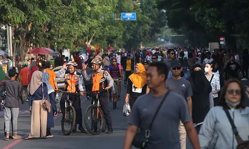 Usai Lebaran, CFD Jl Slamet Riyadi Solo Kembali Dipadati Warga