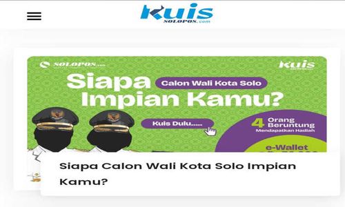 Cawali Solo 2024, Sosok Ini Ungguli Polling Kuis Solopos.com