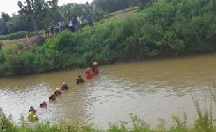 Mandikan Kambing, Warga Alastuwo Karanganyar Terpeleset di Anak Bengawan Solo 