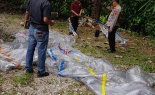 Heboh! Balon Udara Liar dengan Api Menyala Jatuh di Gedong Ngadirojo Wonogiri