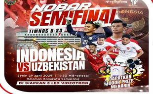 Pemkot Semarang Siapkan 3 Videotron saat Nobar Timnas Semifinal Piala Asia U-23