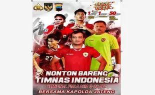 Saingi Pemkot Semarang, Polda Jateng Gelar Nobar Timnas di Halaman Mapolda