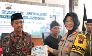 Zakat Fitrah Polres Salatiga Capai 1,4 Ton, Dibagikan ke Ponpes dan Baznas