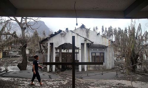 Penampakan Permukiman Warga Rusak Parah Terdampak Erupsi Gunung Ruang